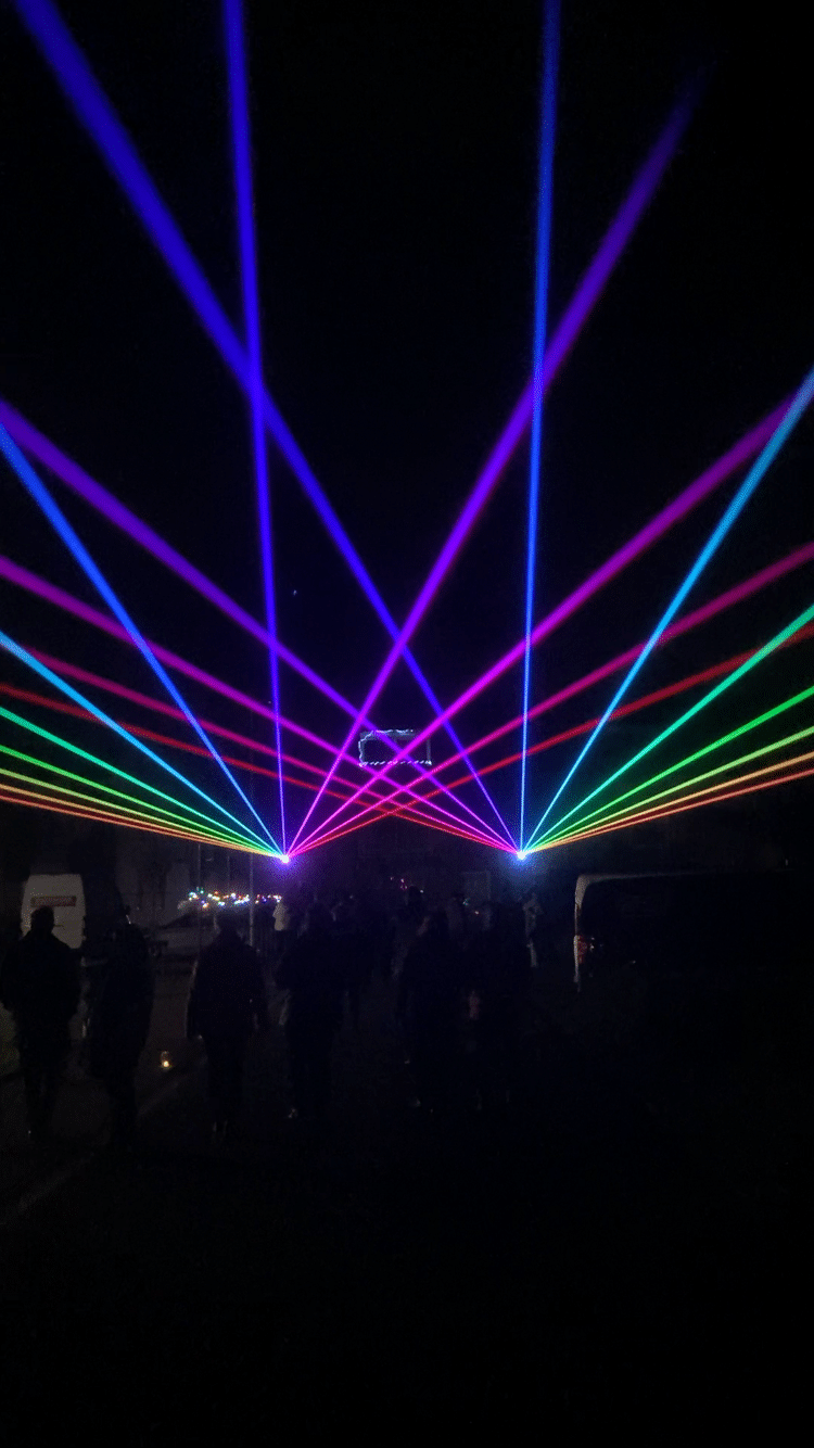 Blauw en groene lasers